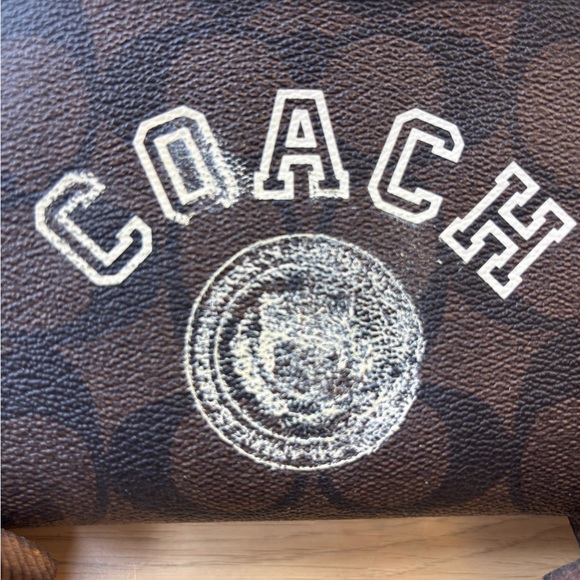 Coach Signature Corner Zip Brown Wristlet Bag “As Is” - Picture 3 of 7